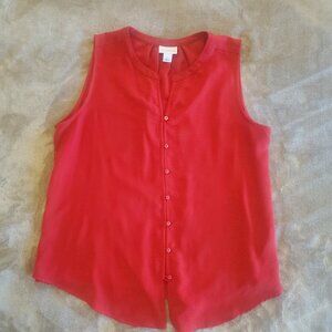 Liz Claiborne Women's Sleeveless Red Tunic, Size Large